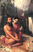 Raja Ravi Varma Vishwamitra and Menaka oil painting picture wholesale